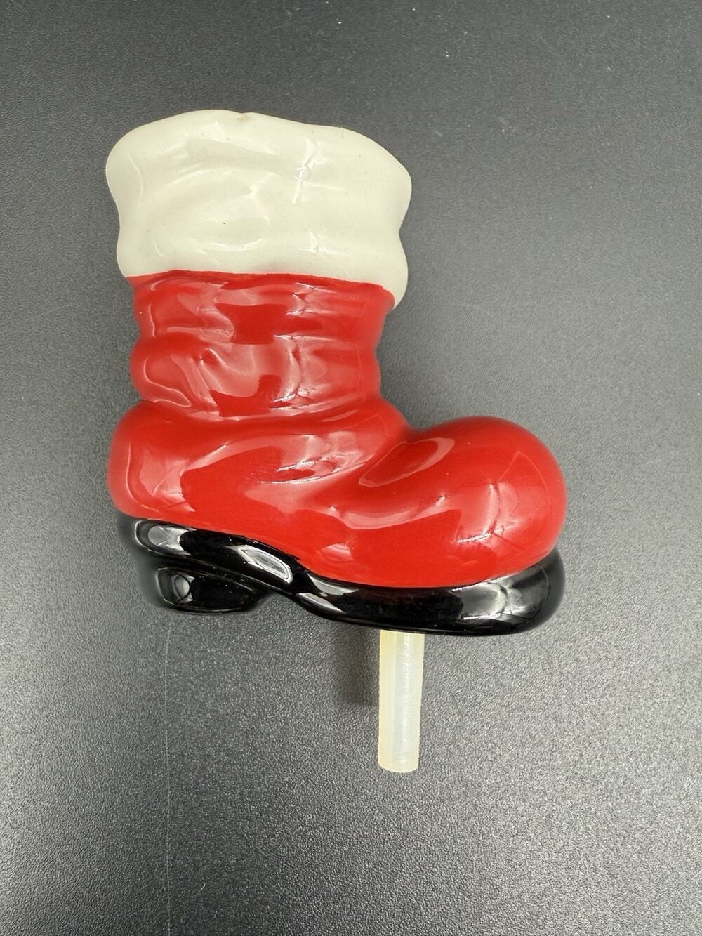 RARE Nora Fleming ORIGINAL Slouchy SANTA BOOT Toothpick Holder Wrinkled AS IS